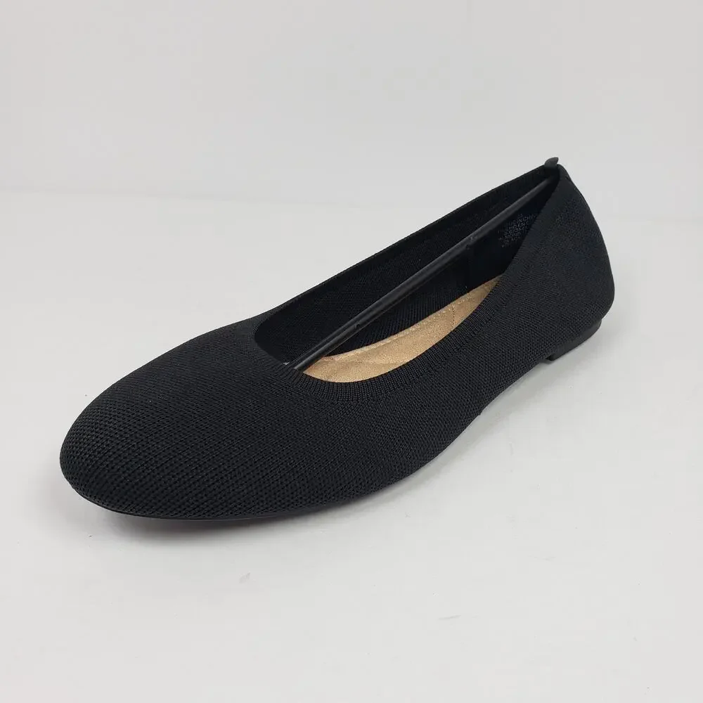 Old Navy Womens Size 11 Black Jack Knit Slip On Almond Toe Loafer Flats Shoes_2